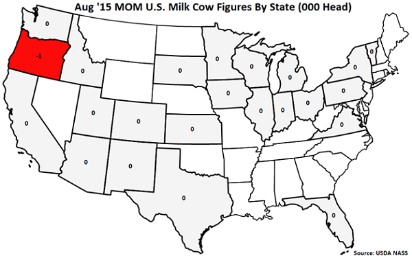 Aug 15 MOM US Milk Cow Figures by State - Sep