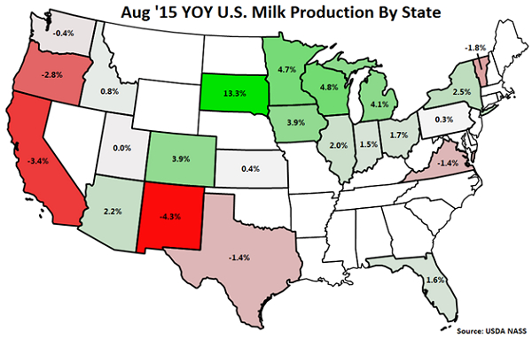 Aug 15 MOM US Milk Production by State - Sep