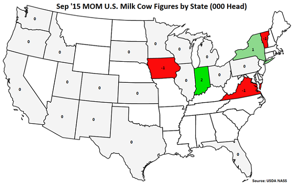 Sep 15 MOM US Milk Cow Figures by State - Oct